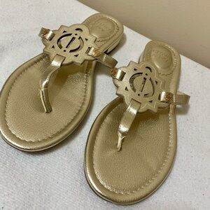 Gold/silver tone Crown and Ivy sandals size 8